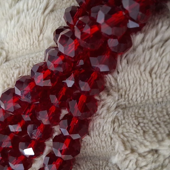 Double STRAND GARNET red Necklace - Picture 6 of 9